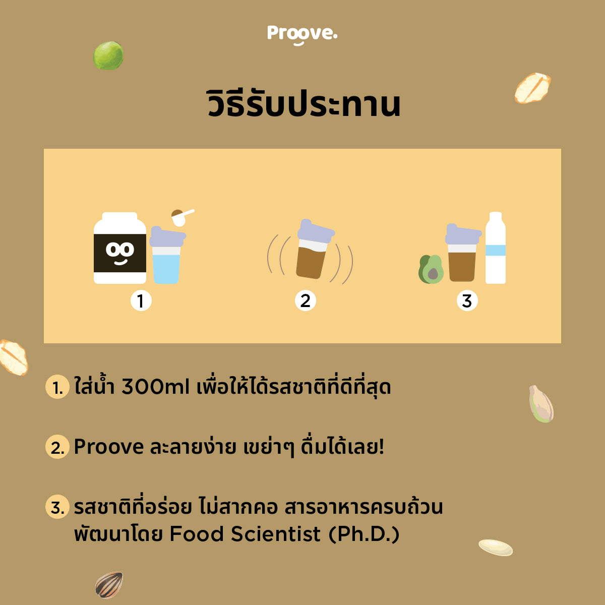 Proove โปรตีนพืช ช่วยเผาผลาญ อร่อย ดื่มง่าย รสกาแฟ โปรตีนสูง ไม่มีน้ำตาล แคลต่ำ