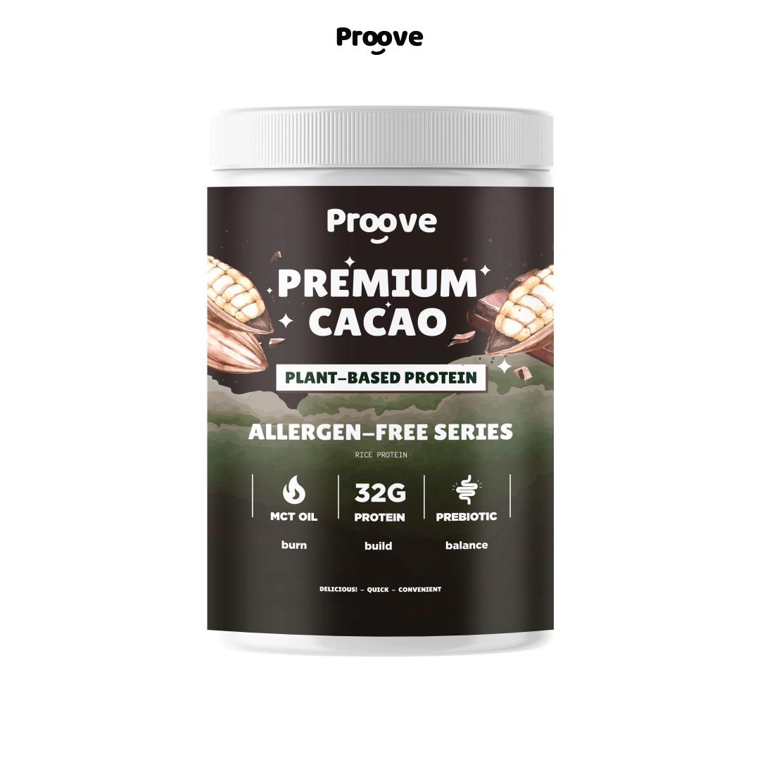 Proove โปรตีนพืช (สูตรไม่มีถั่ว) รสพรีเมียมคาเคา Premium Cacao ไม่มีน้ำตาล โซเดียมต่ำ
