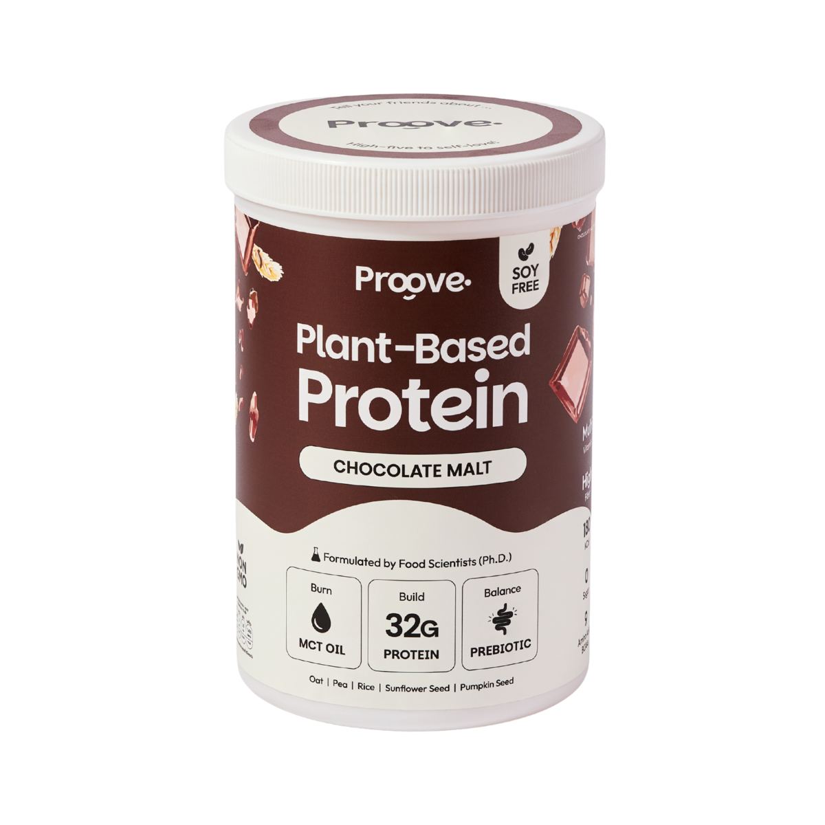 Proove โปรตีนพืช ช่วยเผาผลาญ อร่อย ดื่มง่าย รสช็อกโกแลต มอลต์ โปรตีนสูง ไม่มีน้ำตาล แคลต่ำ