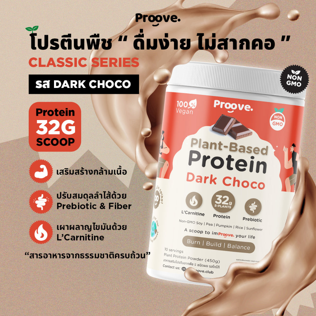 Proove โปรตีนพืช เช็ตพกพา 1 สัปดาห์ รสดาร์กช็อกโก 7 ซอง