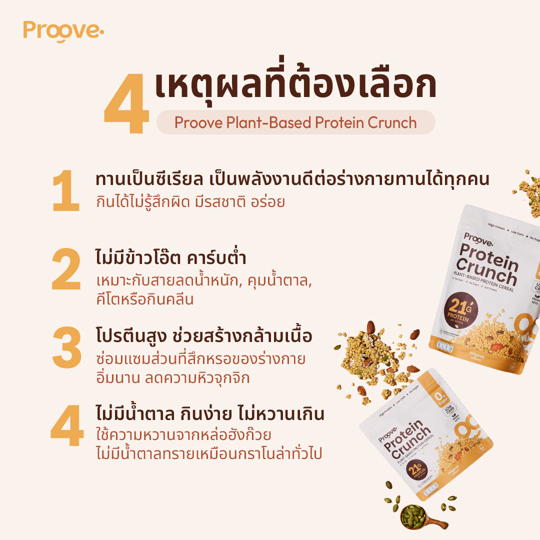 Protein Crunch Plant Based ซีเรียล รสออริจินอล 35g
