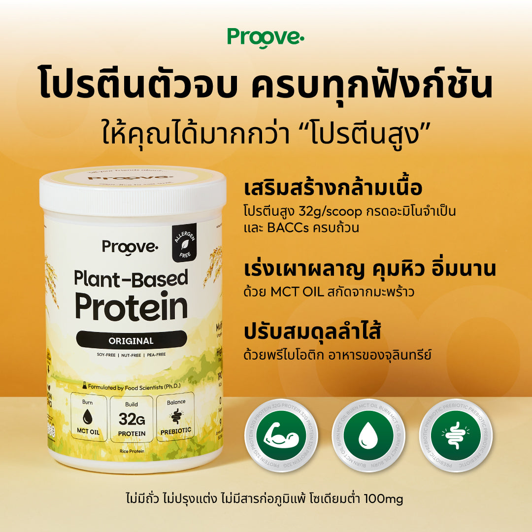 Proove โปรตีนพืช(สูตรไม่มีถั่ว) รสออริจินอล Original