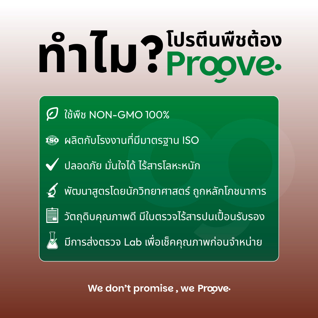 Proove โปรตีนพืช (สูตรไม่มีถั่ว) รสพรีเมียมคาเคา Premium Cacao