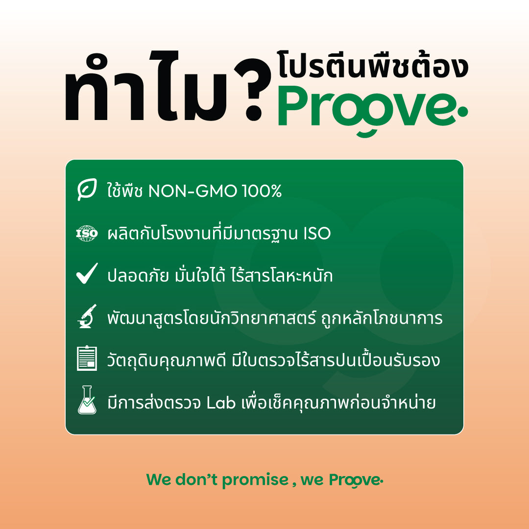 [1 แถม1] Proove โปรตีนพืช ช่วยเผาผลาญ อร่อย ดื่มง่าย รสชาไทย โปรตีนสูง ไม่มีน้ำตาล แคลต่ำ