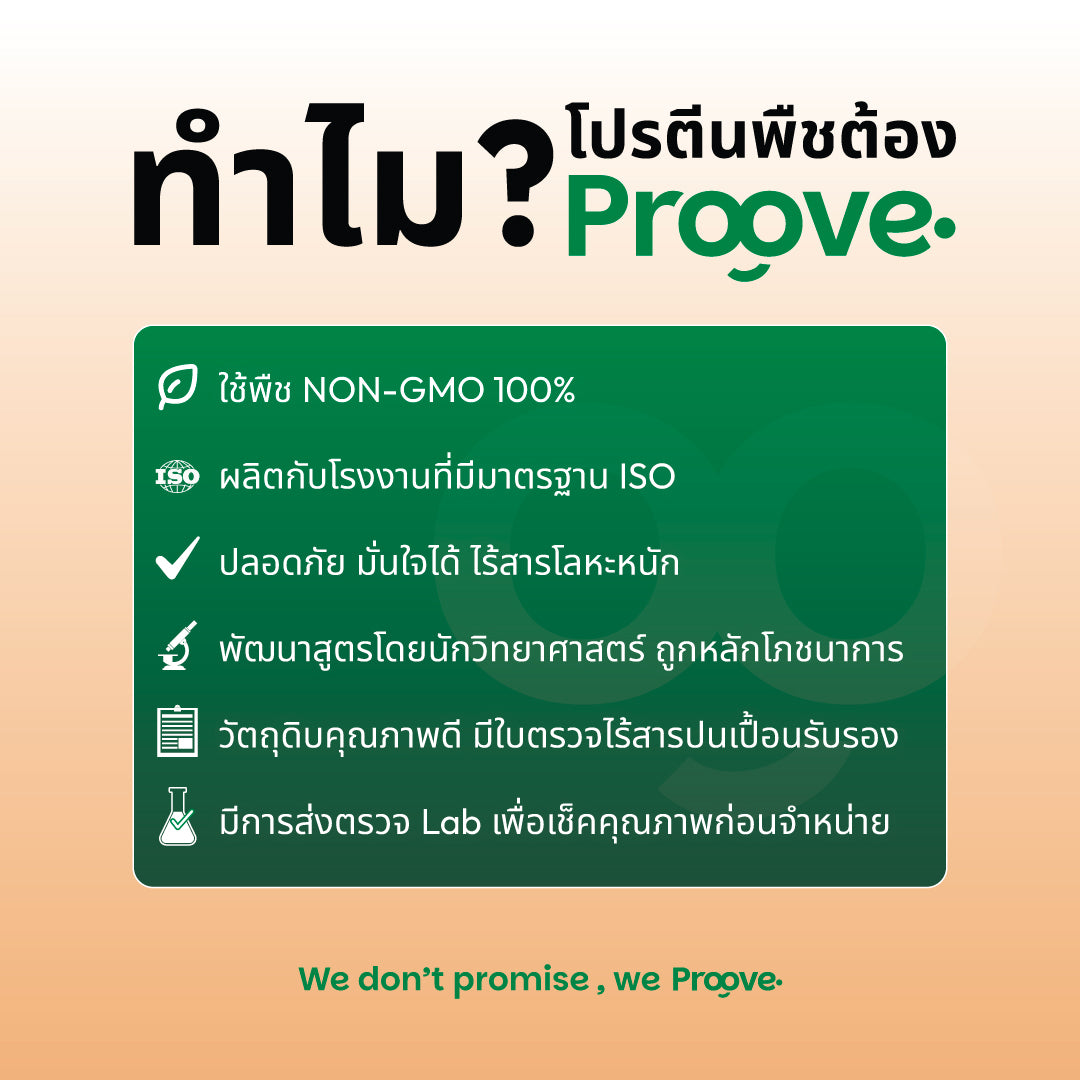 Proove โปรตีนพืช ช่วยเผาผลาญ อร่อย ดื่มง่าย รสดาร์กช็อกโก โปรตีนสูง ไม่มีน้ำตาล แคลต่ำ