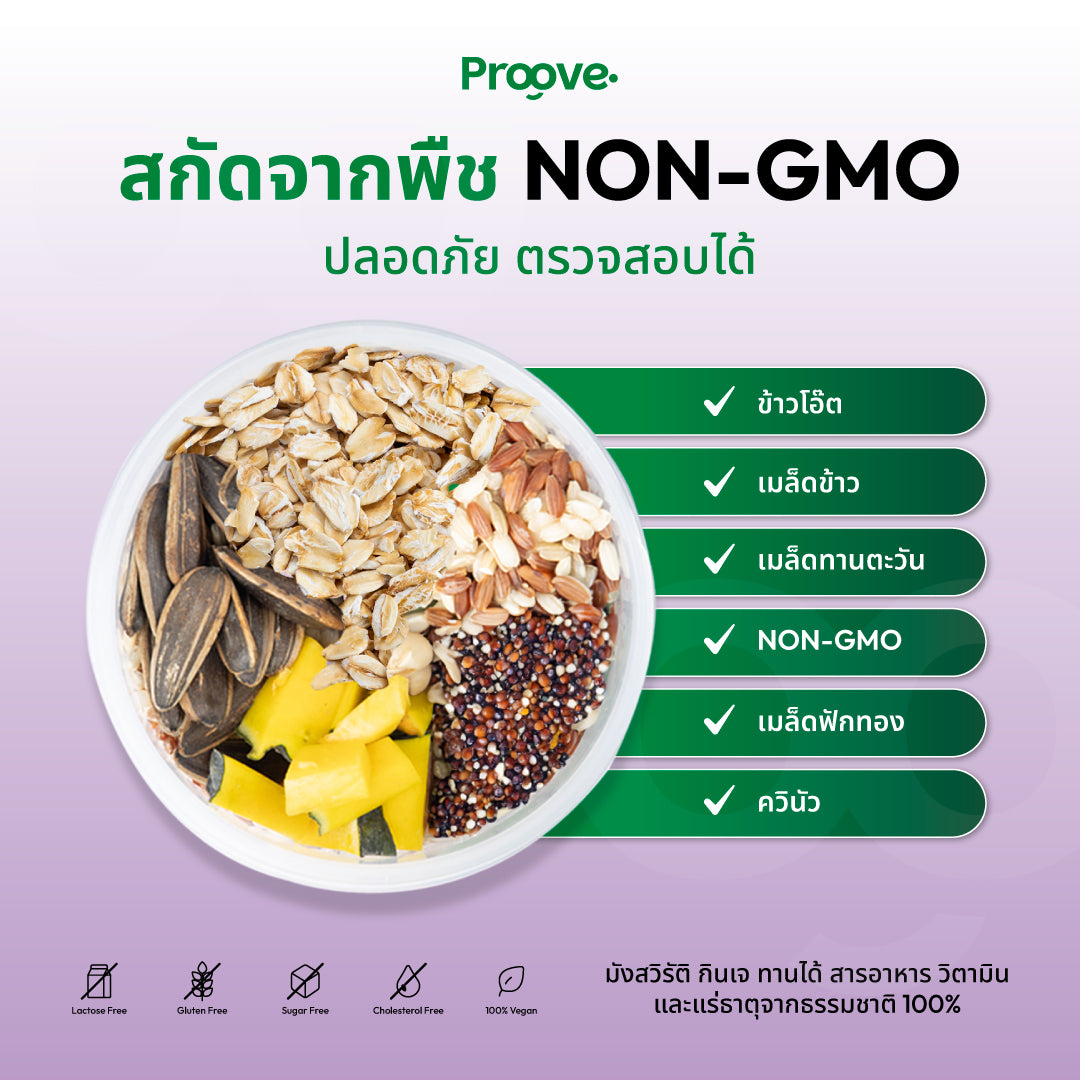 Proove โปรตีนพืช (สูตรไม่มีถั่ว) Mixed Berries  ไม่มีน้ำตาล โซเดียมต่ำ