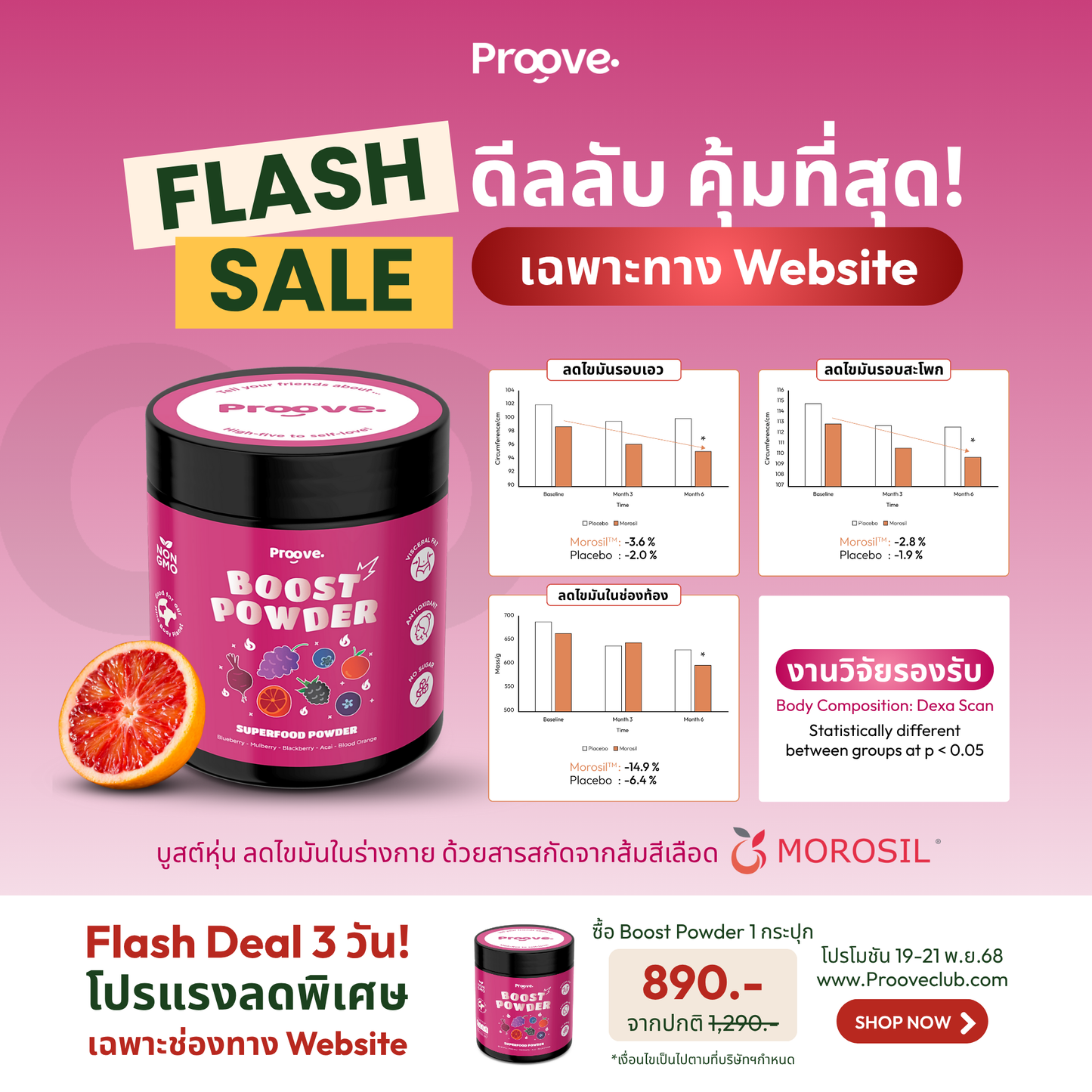 🎁 Free Boost Powder สูตรผิวสวย ลดไขมันช่องท้อง ต้านอนุมูลอิสระ