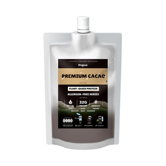 Proove โปรตีนพืช แบบพกพา ช่วยเผาผลาญ อร่อย ดื่มง่าย ลื่นคอ รสพรีเมียมคาเคา Premium Cacao (สูตรไม่มีถั่ว)