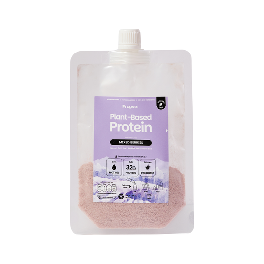 Proove โปรตีนพืช แบบพกพา ช่วยเผาผลาญ อร่อย ดื่มง่าย รสมิกซ์เบอร์รี่ สูตรไม่มีถั่ว ไม่มีน้ำตาล โซเดียมต่ำ
